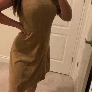 Faux Suede Tan Dress - Alfani - size 8 fits bigger